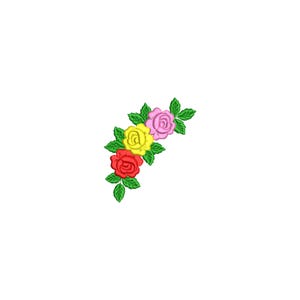 Mini to Large Rose Corner Embroidery Design, 20 sizes, Mini Rose Machine Embroidery Design, Flower Embroidery Design, Mini Rose Embroidery