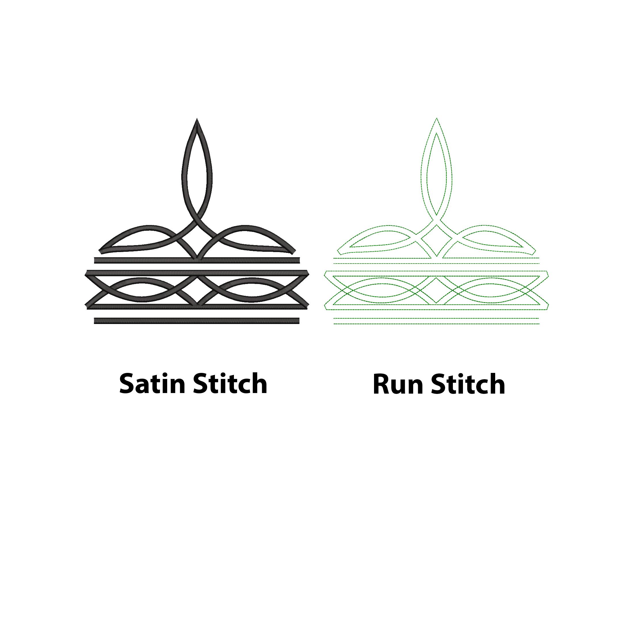 Western Boot Stitch Stitching Embroidery Design, 20 Sizes, Cowboy Boot ...