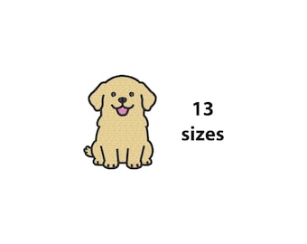 Mini Golden Embroidery Design, 13 Sizes, Golden Retriever Machine Embroidery Design, Mini Dog Embroidery, Bx File Included