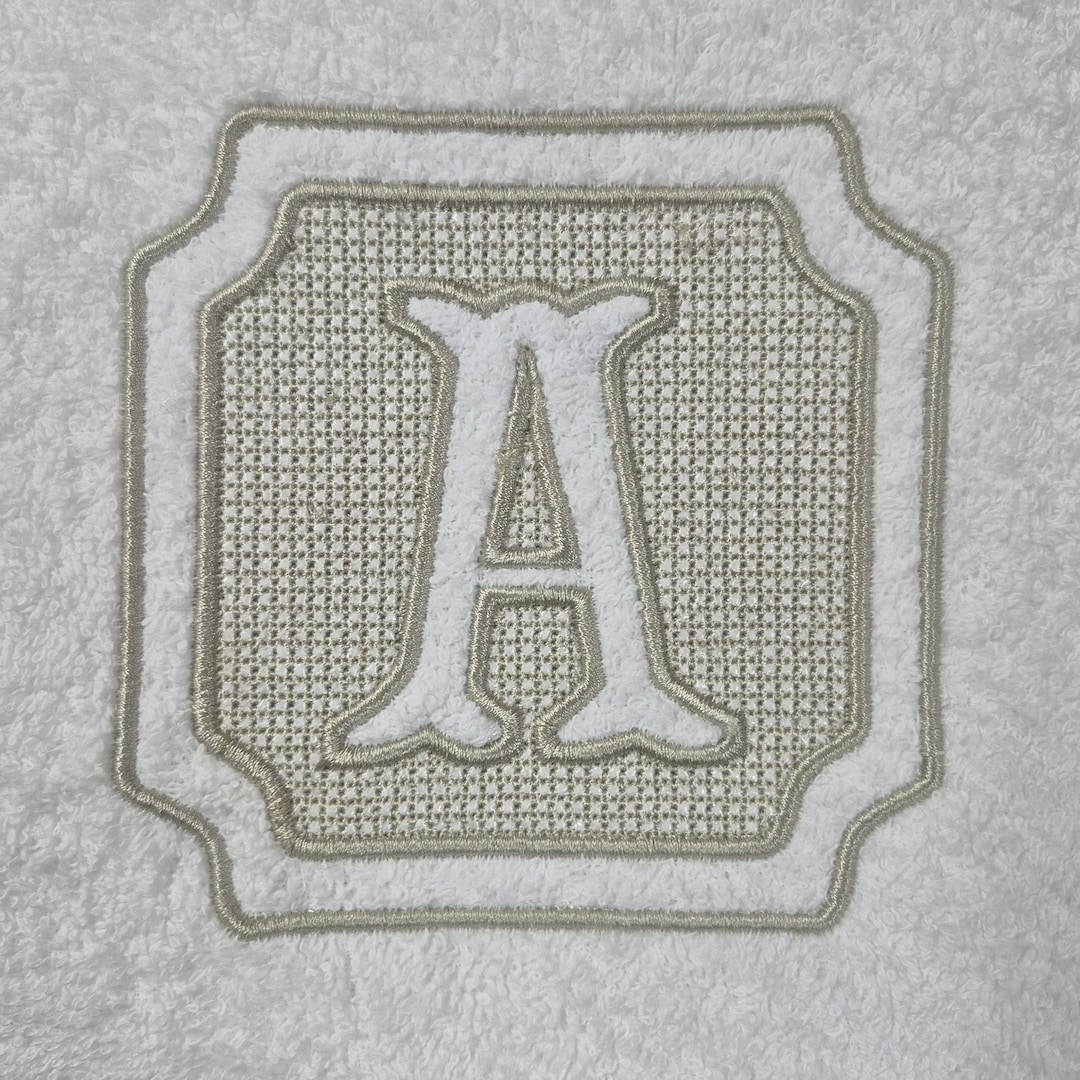 Embossed Alphabet Machine Embroidery, Monogram Towel Font, 8 Sizes, A-Z ...