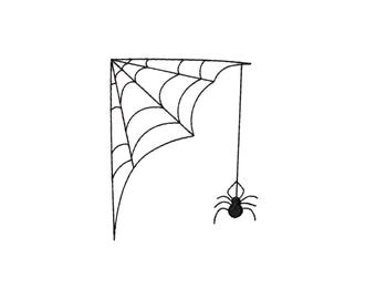 Spider Web Corner Embroidery Design, 15 Sizes, Spider Web Machine Embroidery File, Bug Embroidery, Halloween Embroidery, Bx File Included