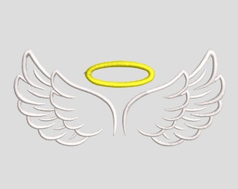 Angel Wings Machine Embroidery Design, 10 sizes,  Angel Embroidery Design, Angel Pes File, Angel Machine Embroidery Pattern