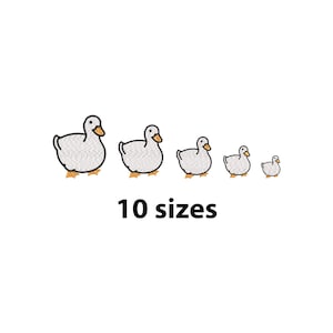 Mini Duck Embroidery Design, 10 Sizes, Chubby Peking Duck Machine Embroidery Design File, Little Duck Embroidery, Kid Embroidery, Bx File