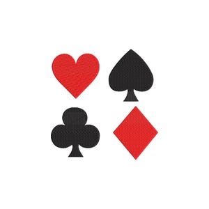 Kartenstickerei, 12 Größen, Stickmuster, Maschinenstickerei, Stickdatei Spielkarten, 3D Stickdatei , eBook Stickdatei