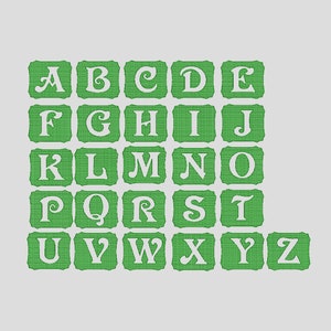Alphabet de broderie machine en relief, police de serviette monogramme, 5 tailles, triées A-Z, idéal pour machine à broder à aiguille unique image 2