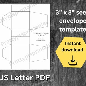 Modelo de envelope de sementes imprimível em diferentes tamanhos modelo de envelope imprimir em casa US Letter pdf, png 4x3, 3x4, 2,5x2,5, 3x3, 3x2