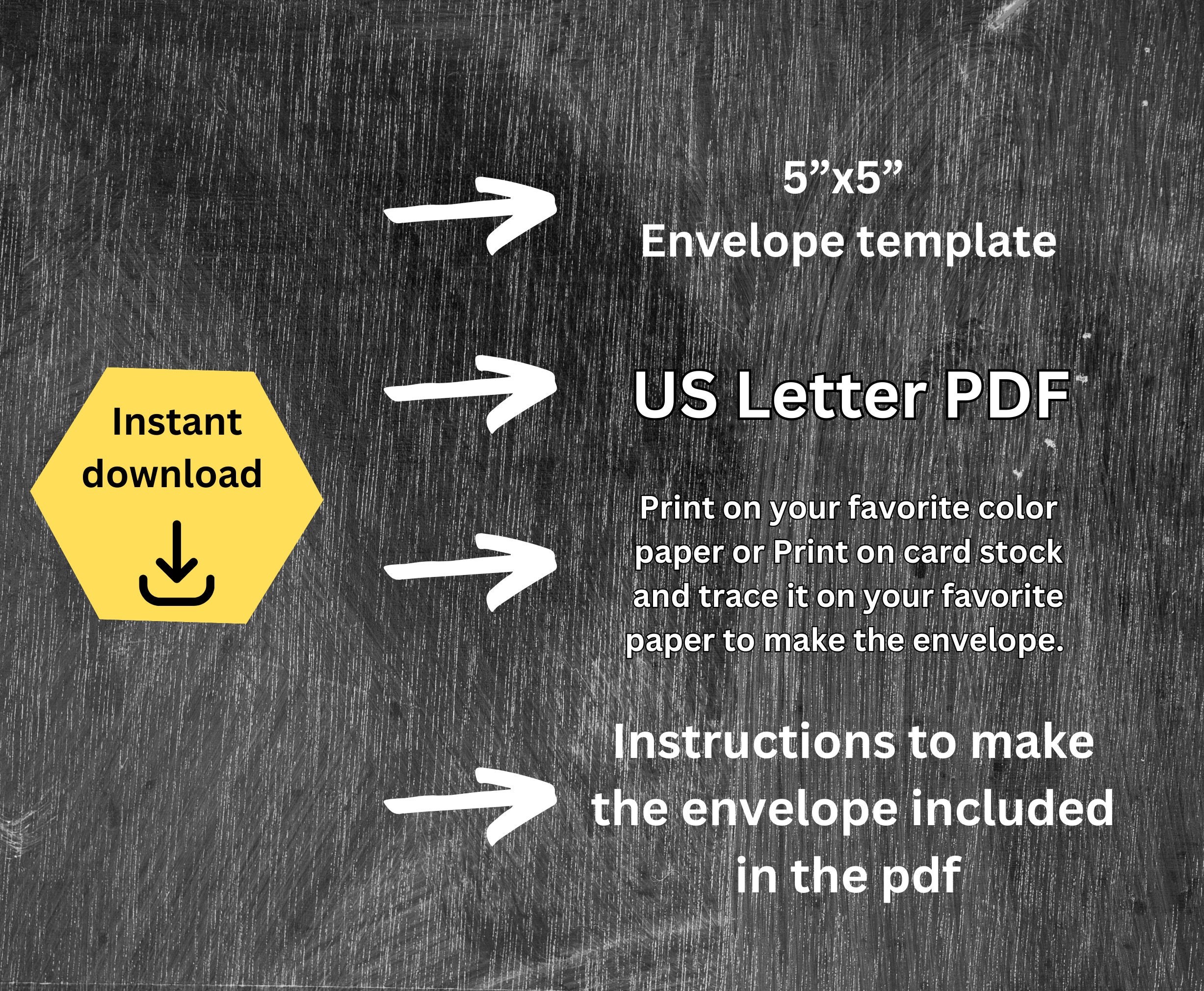 Envelope Template 5x5 Square Printable 5inx5in Square Envelope Template Print at Home US Letter