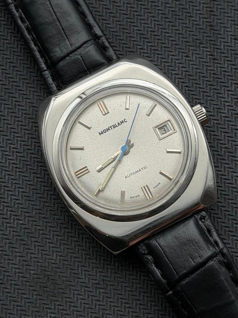 Montblanc Automatic Date Dial color Silver man's watch Eta movement authentic image 7