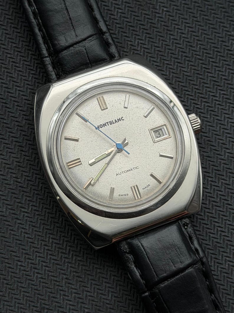 Montblanc Automatic Date Dial color Silver man's watch Eta movement authentic image 6