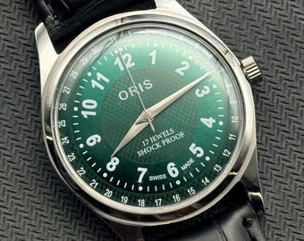 希少なヴィンテージ ORIS レッドダイヤル 機械式手巻き FHF