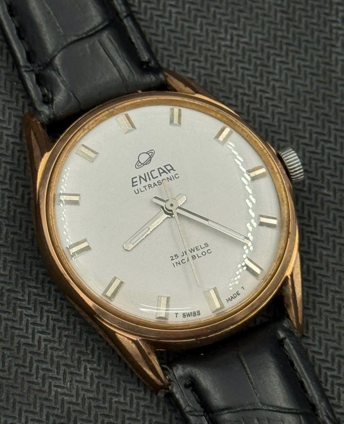 Enicar Ultrasonic 1962 Vintage Handwinding Swiss Movement White