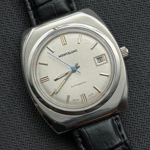 Montblanc Automatic Date Dial color Silver man's watch Eta movement authentic image 8