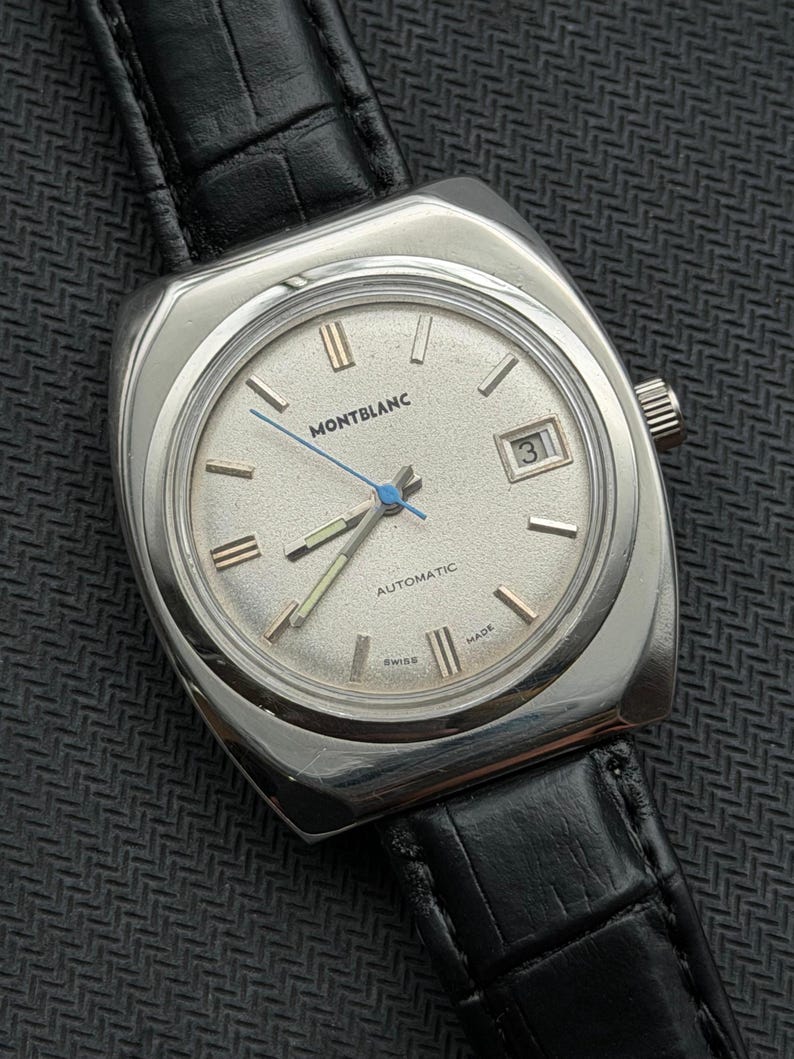 Montblanc Automatic Date Dial color Silver man's watch Eta movement authentic image 8