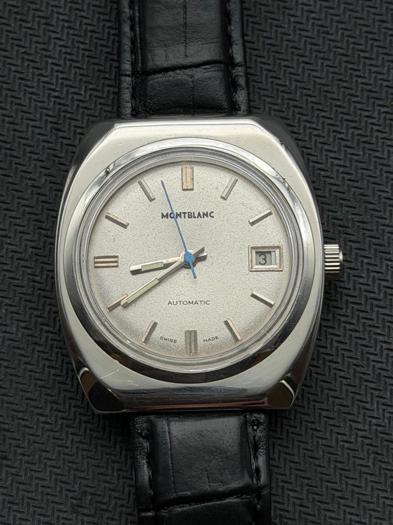 Montblanc Automatic Date Dial color Silver man's watch Eta movement authentic image 5