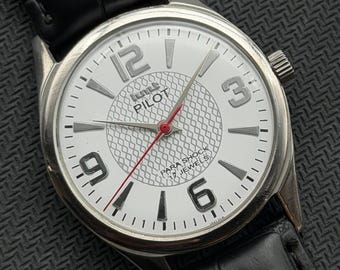 Vintage HMT Pilot Mechanische Handaufzug Weißes Zifferblatt 17Jewels Herren Armbanduhr