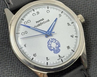 vintage Hmt gandaberunda kannada numerals white dial mechanical 17 jewels men’s wrist watch