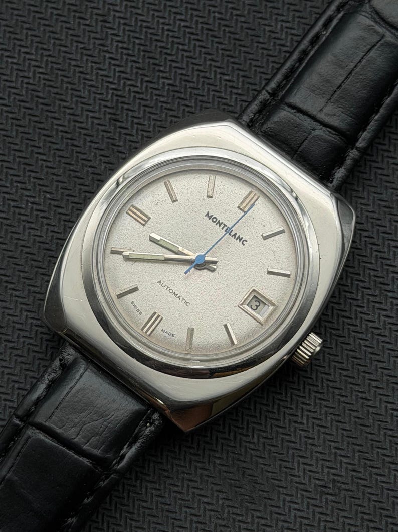 Montblanc Automatic Date Dial color Silver man's watch Eta movement authentic image 2