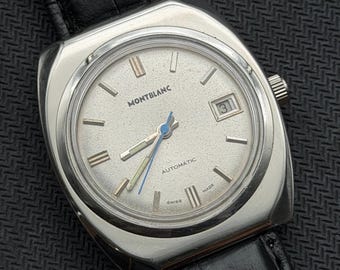Orologio da uomo Montblanc Automatic Date con quadrante color argento e movimento ETA autentico.