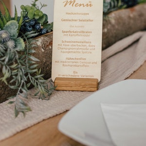 gravierte Menükarte für Hochzeit, Geburtstag und vieles mehr!