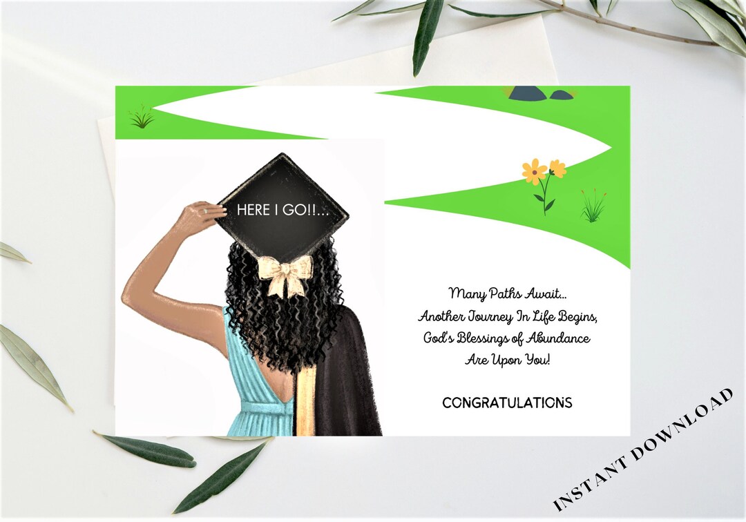 GRADUATION CARD Graduation Card for Her Printable Graduation Etsy