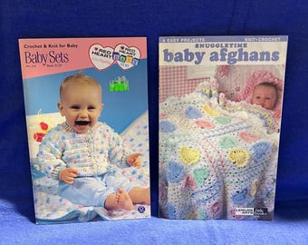 Leisure Arts & Coats and Clarks crochet and Knit Pattern Books lot of 2