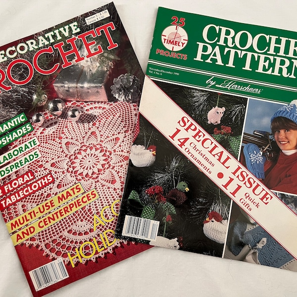 Crochet Pattern Magazine Crochet Pattern & Decorative Crochet Lot of 2