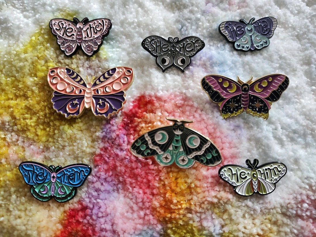 Very Cute Butterfly Enamel Pins Space Variants Pronounce Etsy