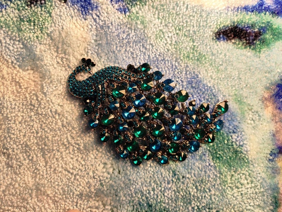 Spilla di Pavone con Strass Color Bohemien Grande Spilla da Donna in Pietra Naturale con Spilla Animale Accessori per Vestiti-A Spilla di Pavone con Strass Color Bohemien Grande Spilla da Donna in Pietra Naturale con Spilla Animale Accessori per Vestiti-A