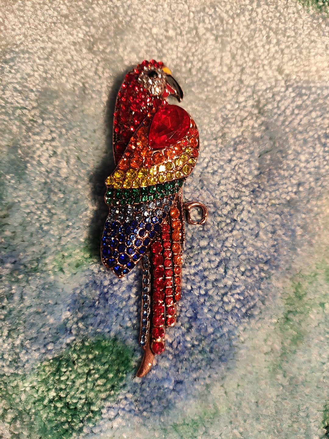 Broche perroquet brodé - Novembre bijoux brodés