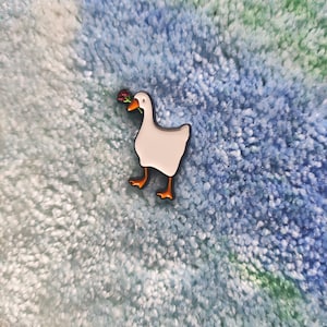 Goose with knife emaille PIN Untitled Goose Game goose with hammer banhammer construction yeet rose sunglasses honk bread rose goose