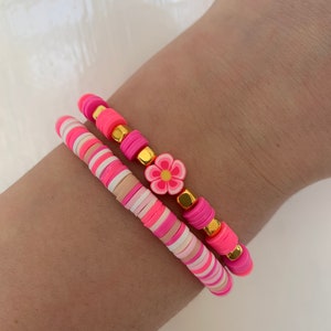 Set of 2 clay bead bracelets