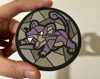 Rattata Stained Glass Sticker
