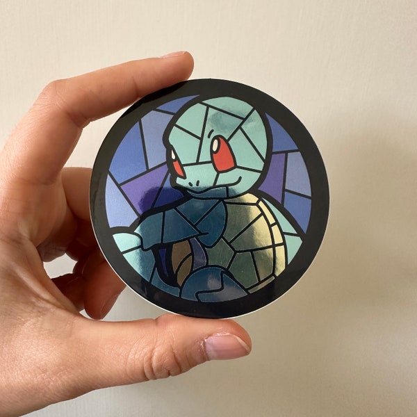 Squirtle Stained Glass Sticker