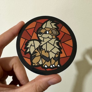 Growlithe Stained Glass Sticker