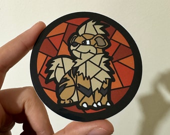 Growlithe Stained Glass Sticker