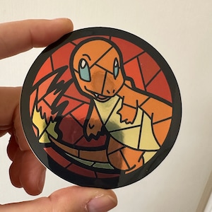 Charmander Stained Glass Sticker