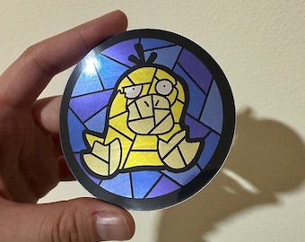 Psyduck Stained Glass Sticker
