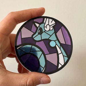 Dragonair Stained Glass Sticker
