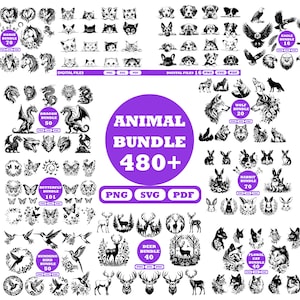 Tier SVG Mega Bundle, Tier Mega Pack, Tier Silhouette Schnittdateien, Cricut Schnitt Dateien, Tier Mega Bundle Vektor, niedliche spähende Katze