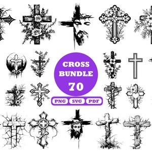 Croix Svg, Christian Croix Svg Bundle, Jésus Croix Png, Grunge Croix Svg, Jésus Croix Svg, Clipart Crucifix, Foi svg, vecteur de visage de Jésus