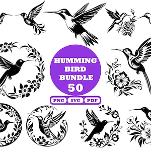 Kolibri SVG Bundle, fliegender Vogel SVG, Kolibri Clipart, Kolibri Blumen SVG, Kolibri SVG, Vogel svg, Kolibri Vektor
