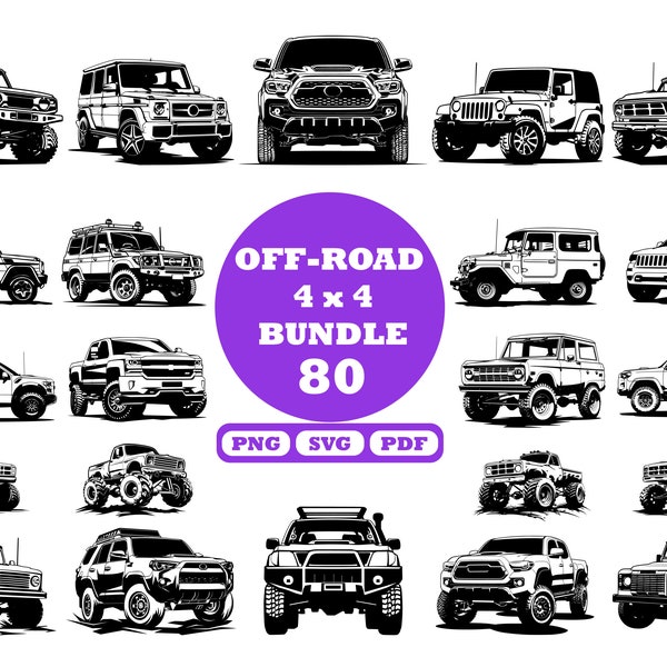 Off-Road 4x4 SVG, Bungle Offroad SVG, Paquete de imágenes prediseñadas fuera de carretera, Paquete de coches de aventura, Monster Truck SVG, Archivos de corte Off Road Svg, Coche 4WD