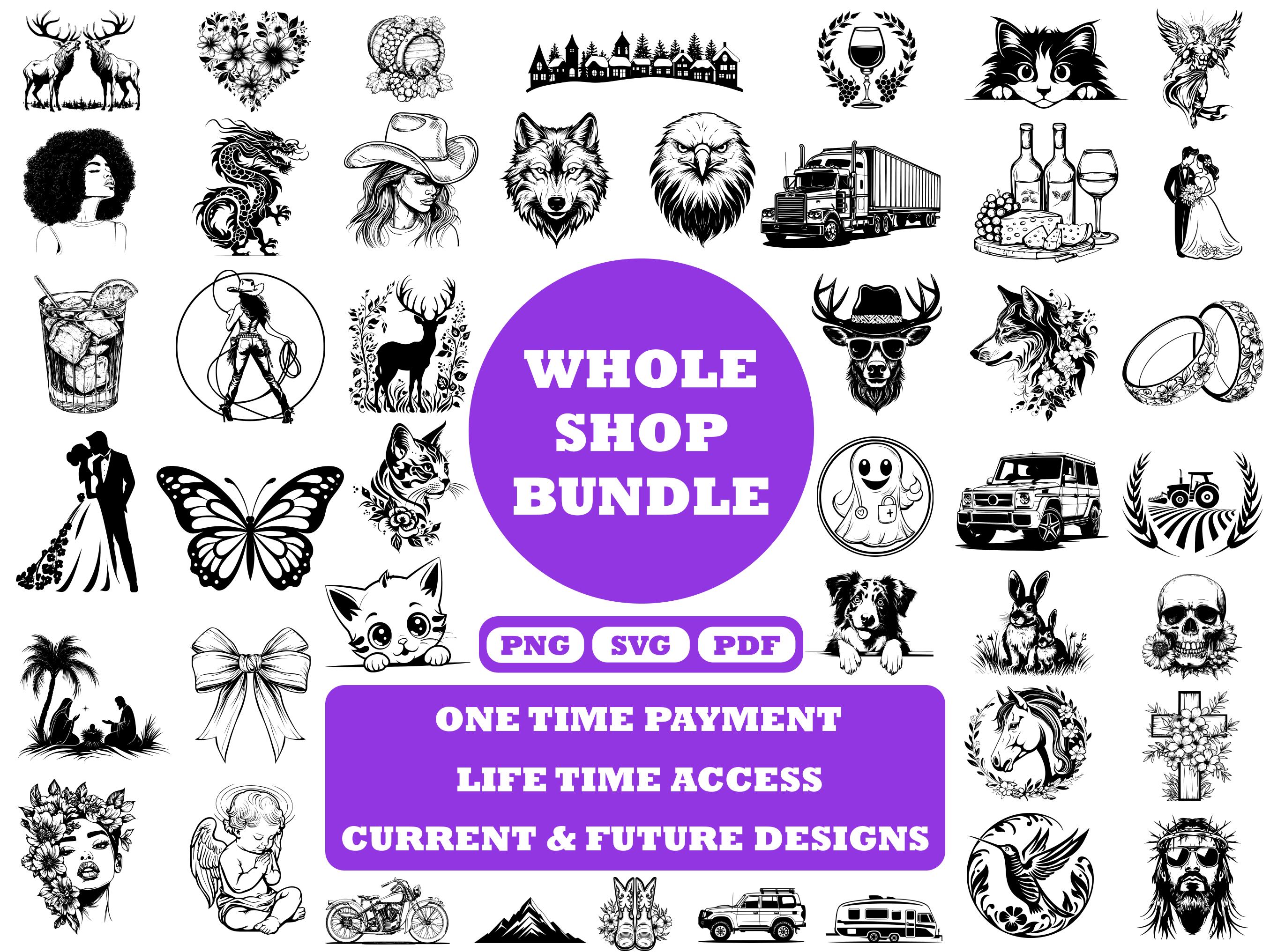 Unlimited SVG Design Bundle: Lifetime Shop Access (Digital Download)
