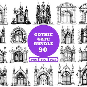 Pacchetto SVG Porta Gotica: Finestra della Cattedrale, Contorno del Castello