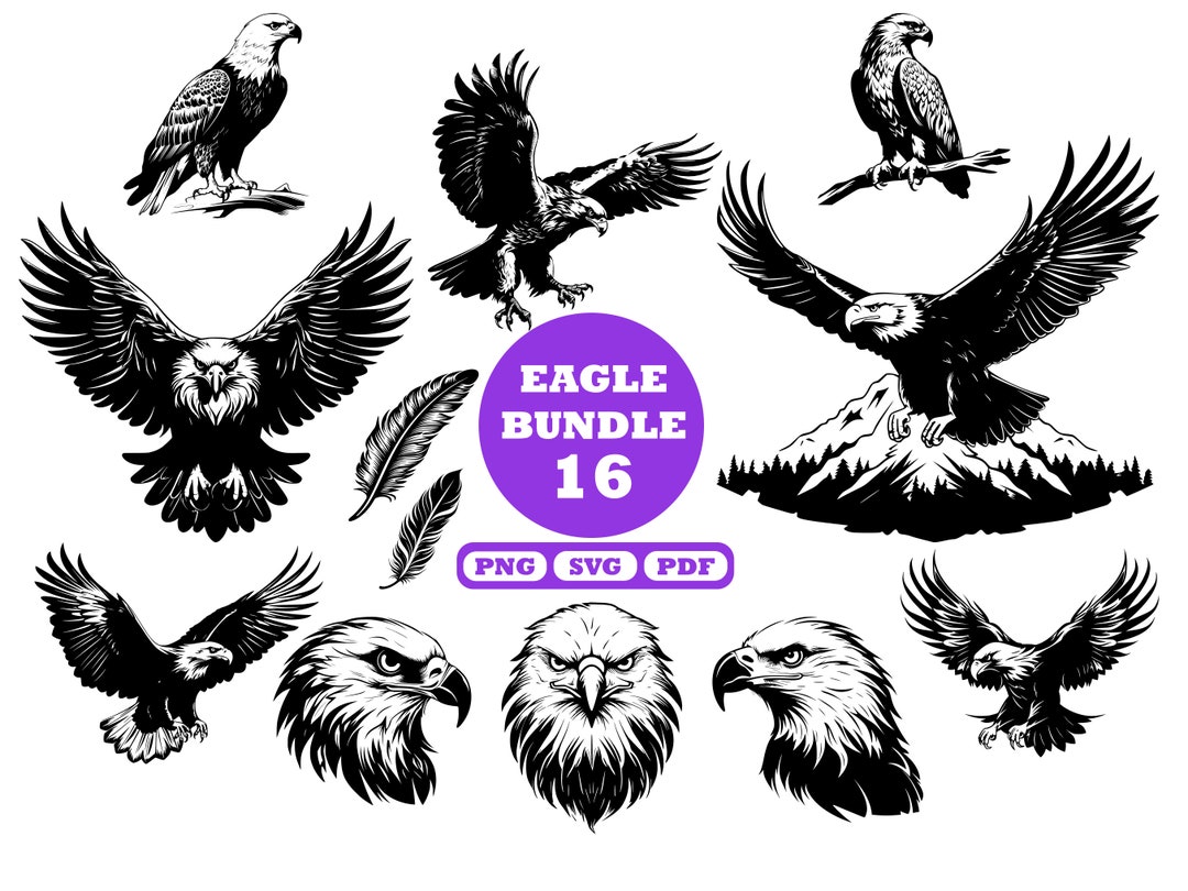 Eagle SVG Bundle, Eagle Svg, Eagle Head SVG, Eagle Head Clipart Bundle ...
