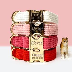 Collare rosa per cani personalizzato / Collare per cani Barbie / Collare per cani in velluto / Regalo per i giorni dei cani