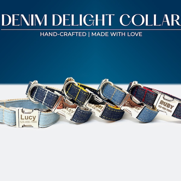 Navy Blue Dog Collar Etsy