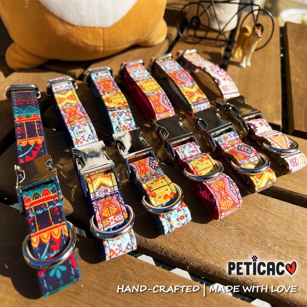 Aztec Dog Collar Personalized | Boho Dog Collar | Tribal Dog Collar | Dog Days Gift