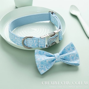 Paisley Dog Collar Personalized | Turquoise Dog Collar | Light Blue Collar | Dog Days Gift