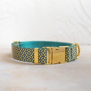 Golden Dog Collar with Bow Personalized | Custom Dog Collar | Dog Gifts